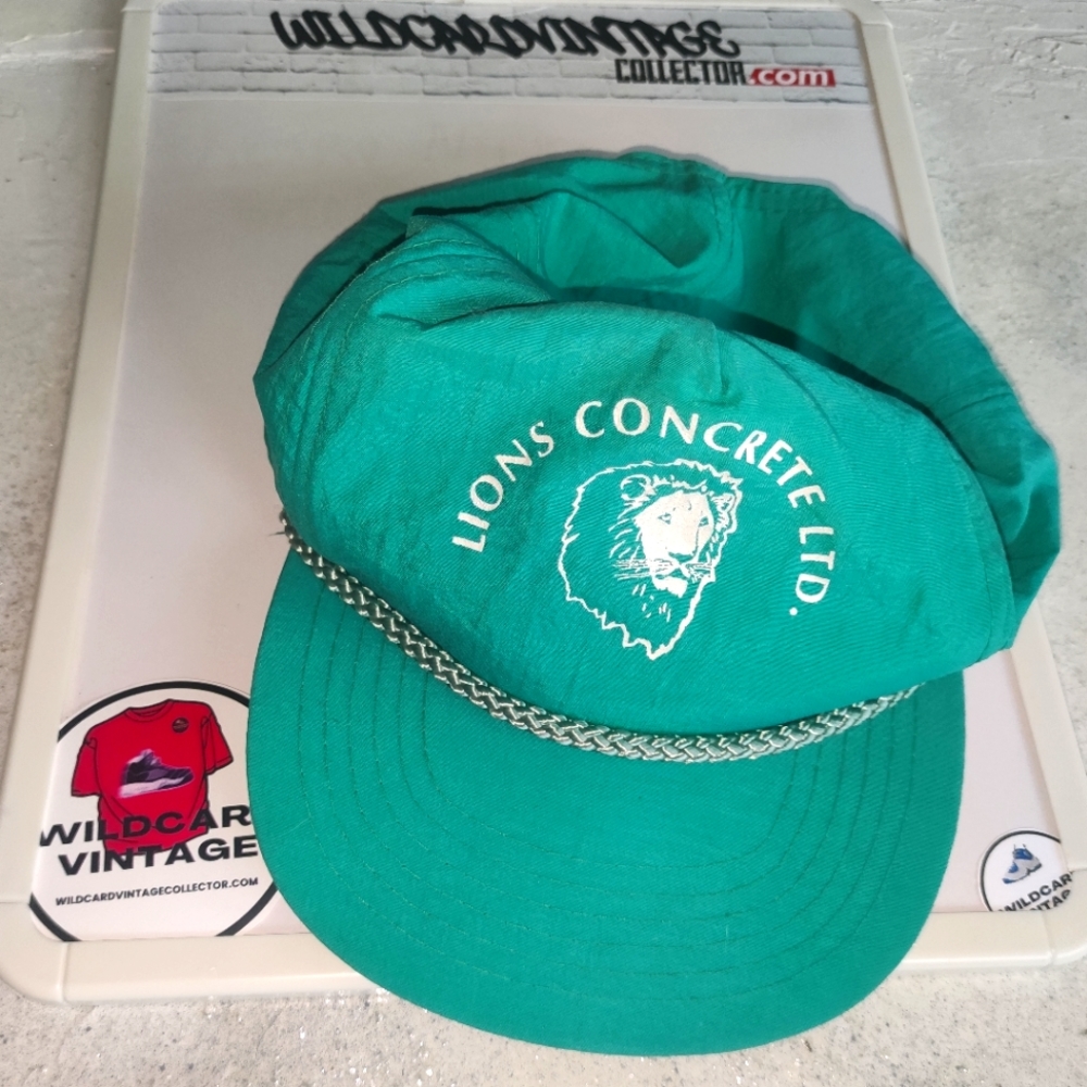 Vintage Lions Concrete Nylon Hat Cap Snapback Teal green Blue Lightweight